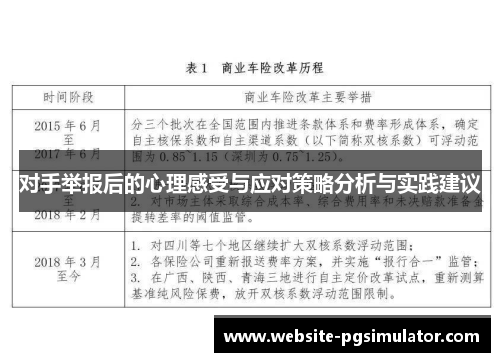 对手举报后的心理感受与应对策略分析与实践建议